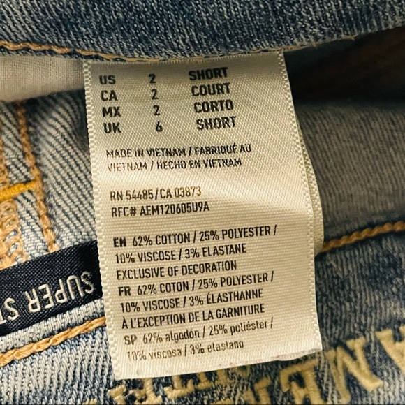 AMERICAN EAGLE Super Super Stretch Denim Jeans Size 2 Short - Picture 8 of 8